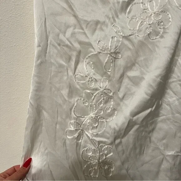 Paloma Wool Nolita Embroidered Silk Mini Dress Ecru Size Medium NWOT - Picture 7 of 8